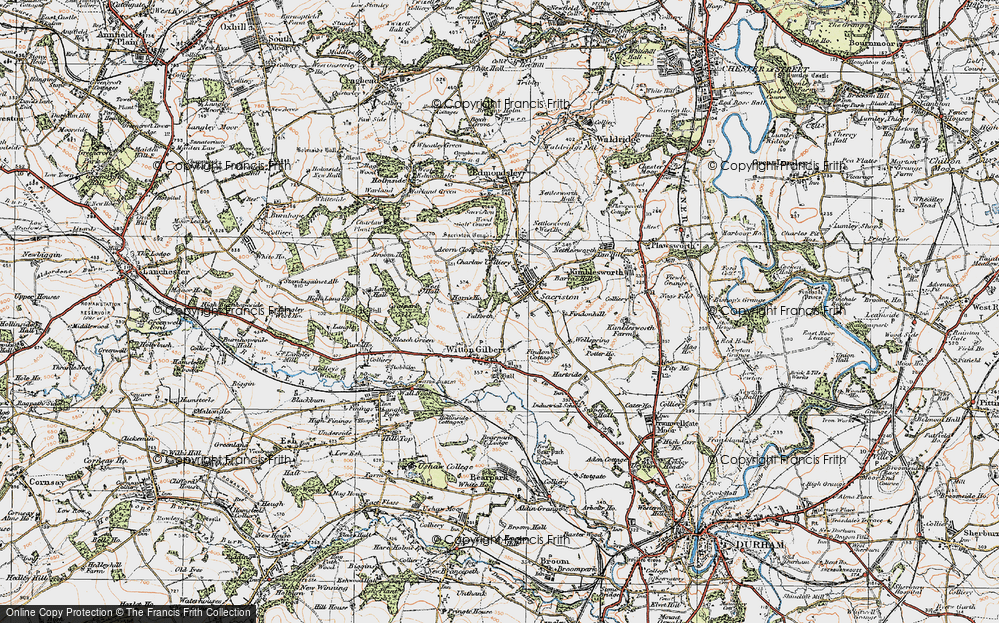 Old Map of Witton Gilbert, 1925 in 1925
