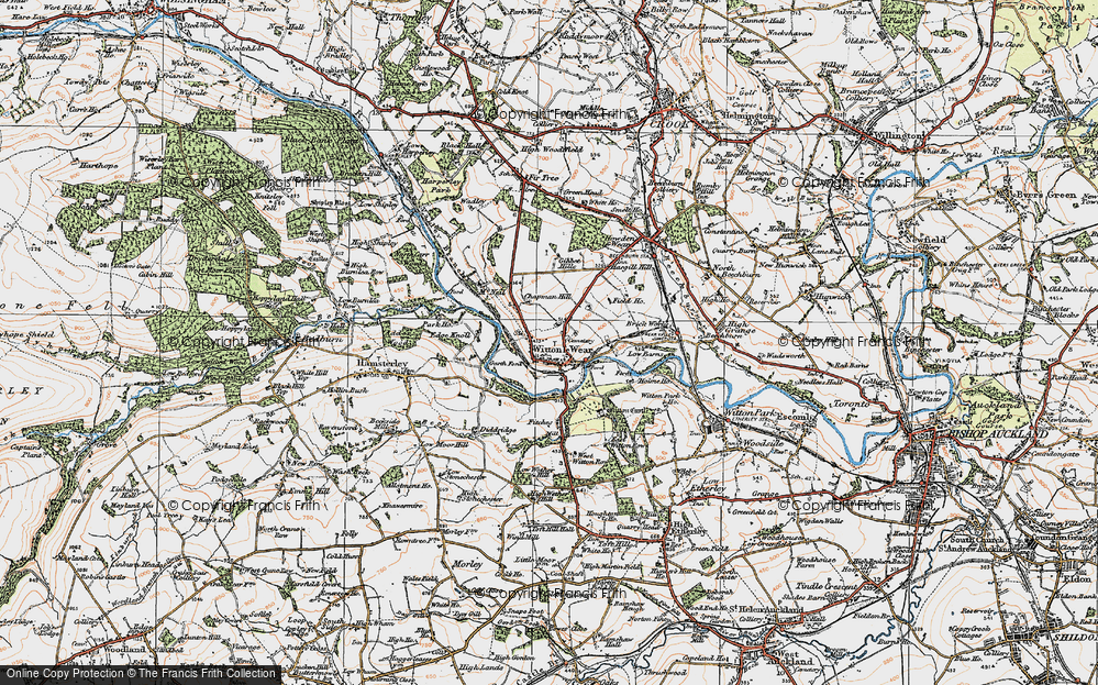 Old Map of Witton-le-Wear, 1925 in 1925