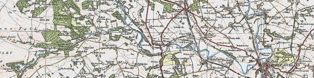 Old map of Witton Castle in 1925