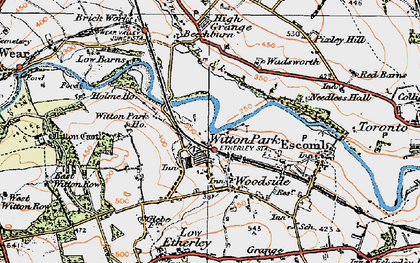 Old map of Witton Park in 1925