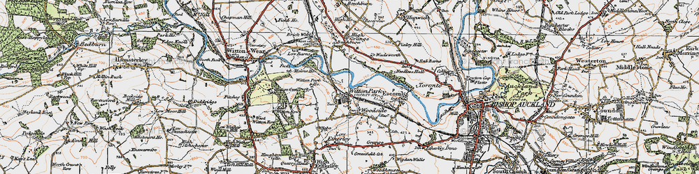Old map of Witton Park in 1925