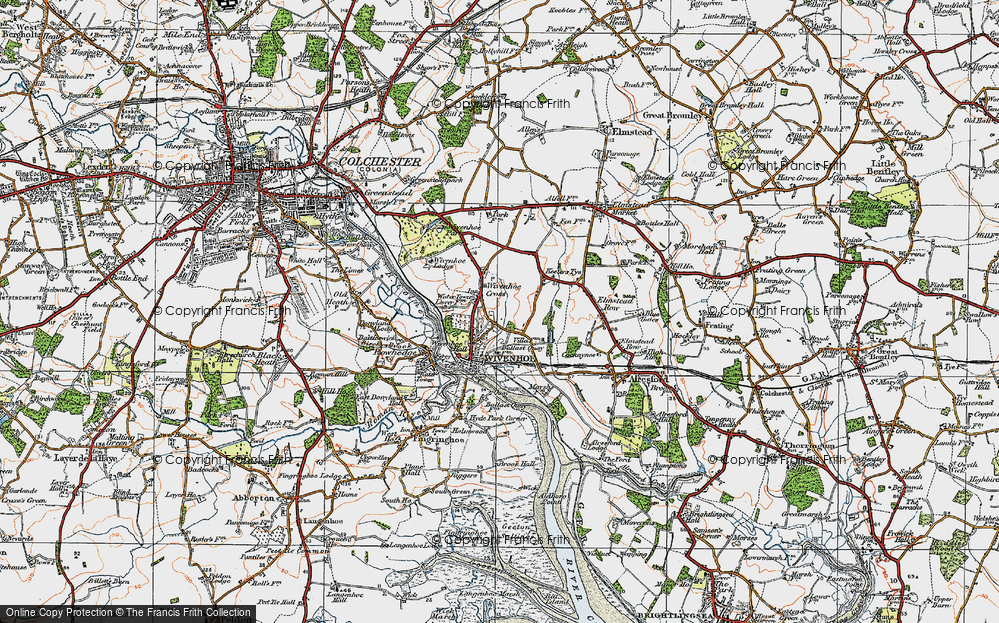 Old Map of Wivenhoe, 1921 in 1921