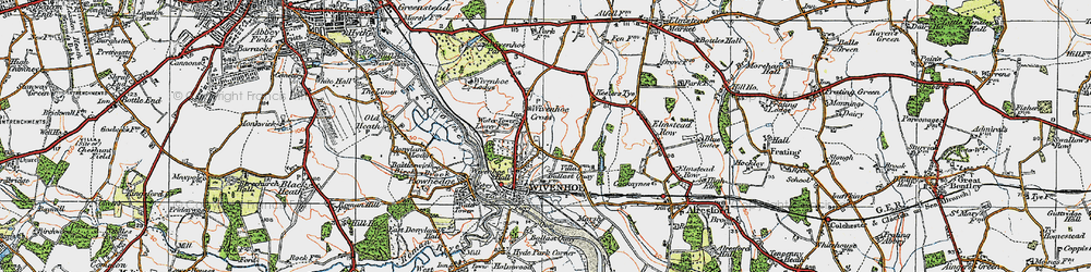 Old map of Wivenhoe in 1921