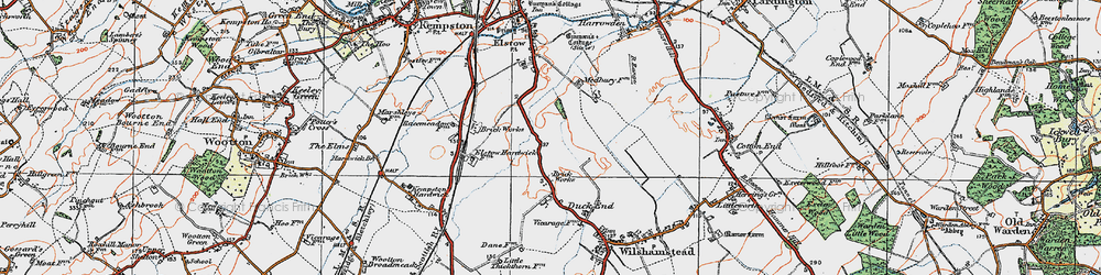 Old map of Wixams in 1919