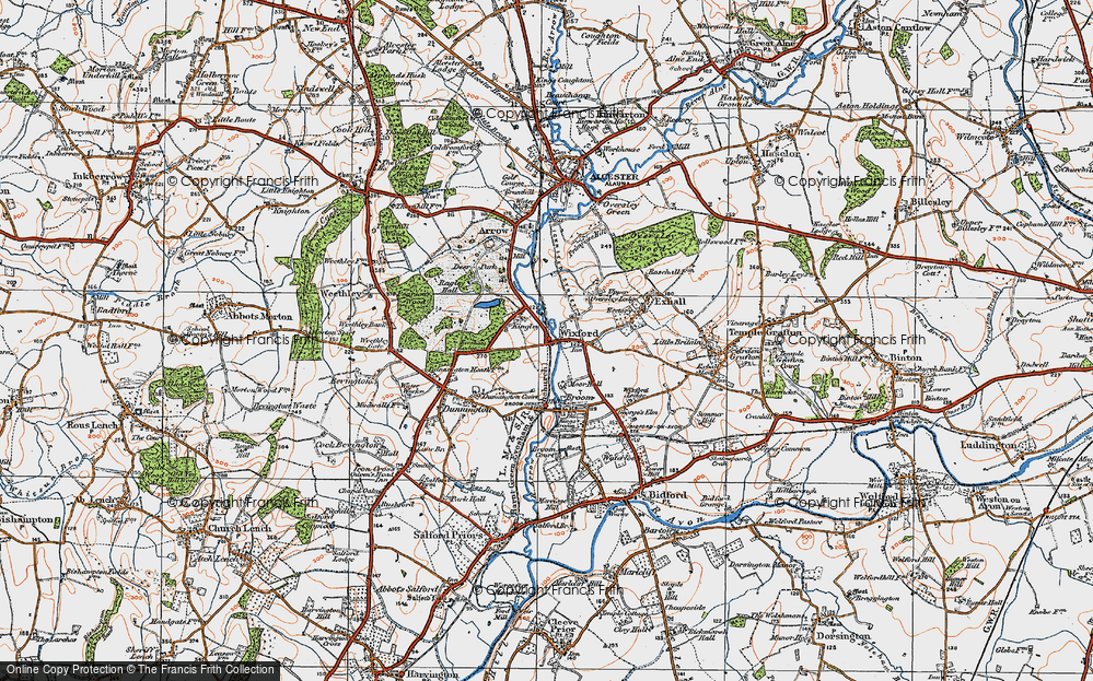 Old Map of Wixford, 1919 in 1919