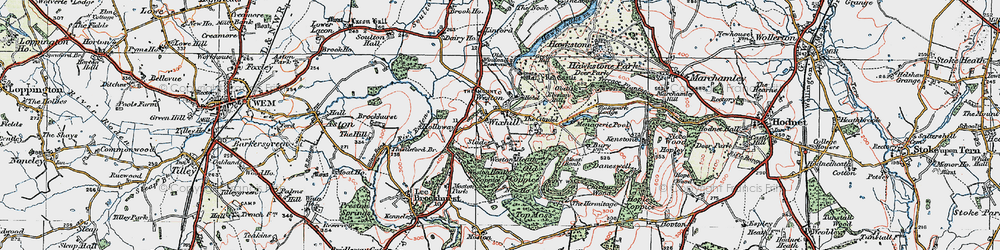 Old map of Wixhill in 1921