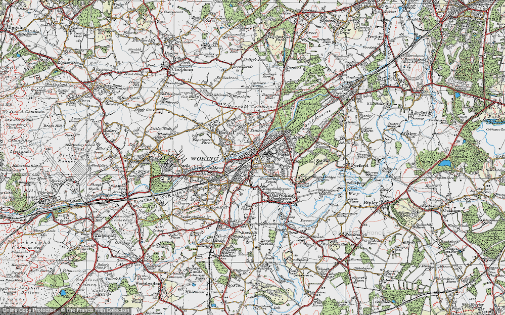 Old Map of Woking, 1920 in 1920
