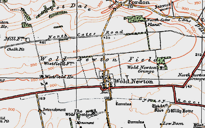 Old map of Wold Newton Field in 1924