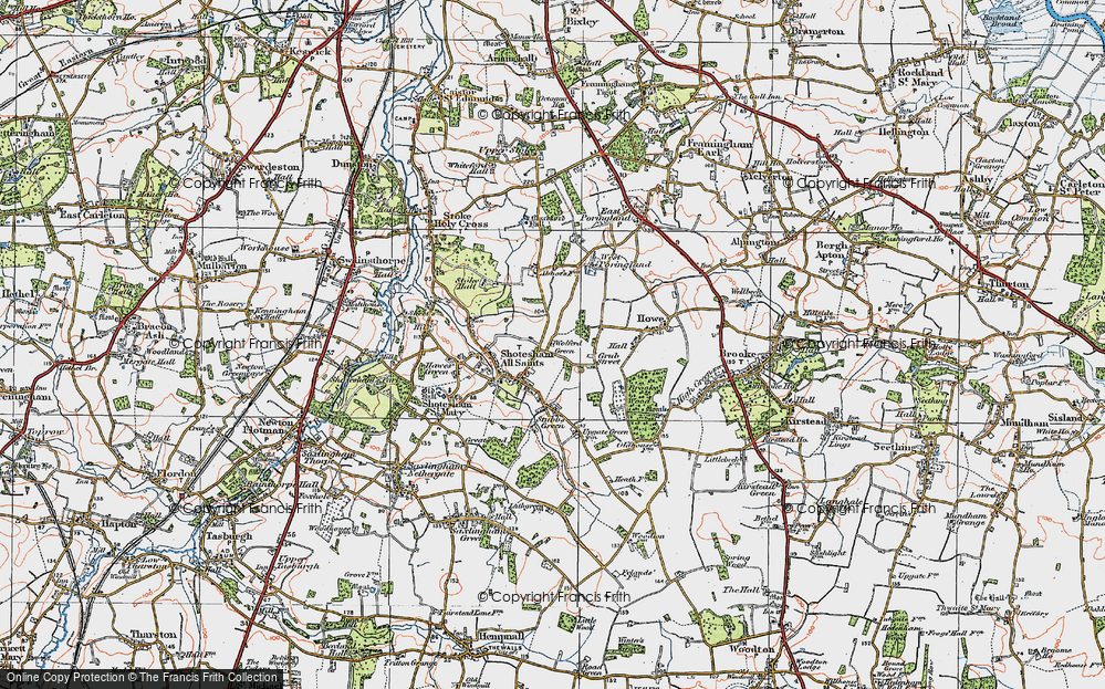Old Map of Wolferd Green, 1922 in 1922