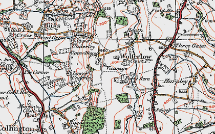 Old map of Wolferlow in 1920