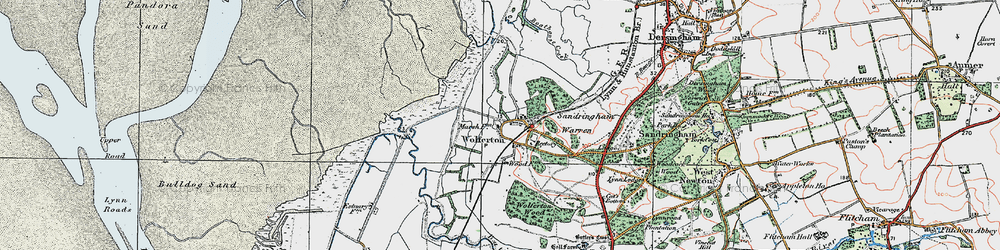 Old map of Wolferton in 1922