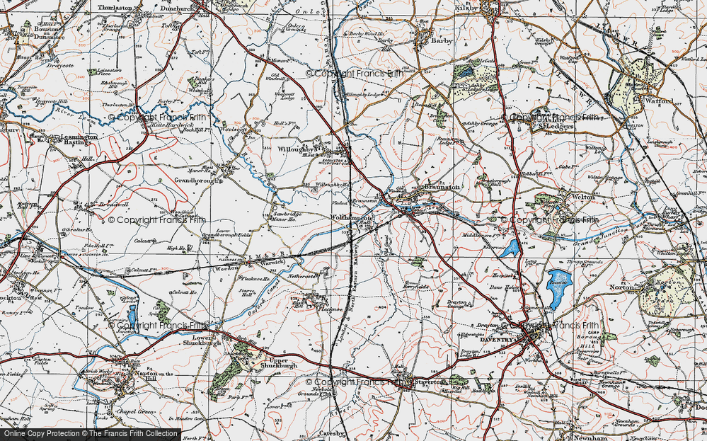 Old Map of Wolfhampcote, 1919 in 1919