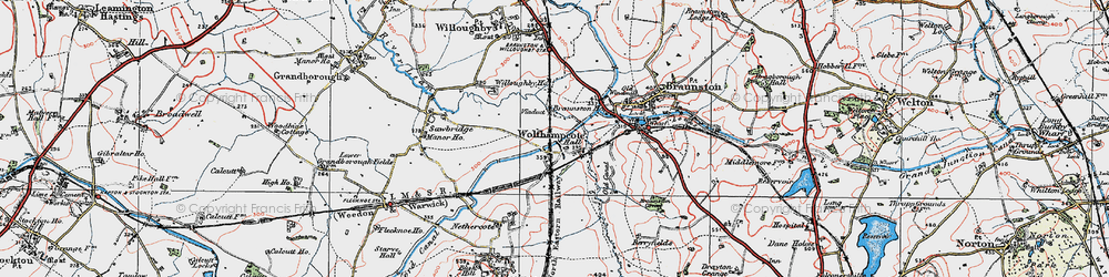 Old map of Wolfhampcote in 1919