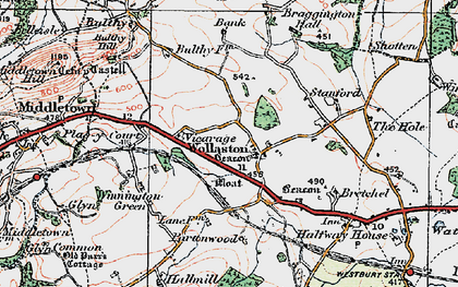 Old map of Wollaston in 1921