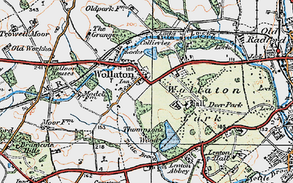 Old map of Wollaton in 1921