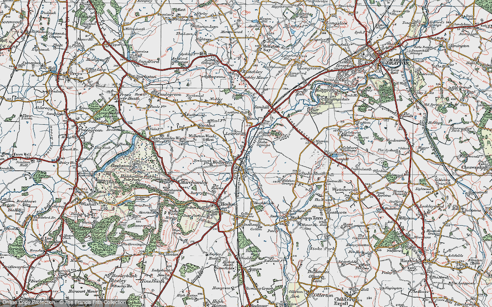 Old Map of Wollerton, 1921 in 1921