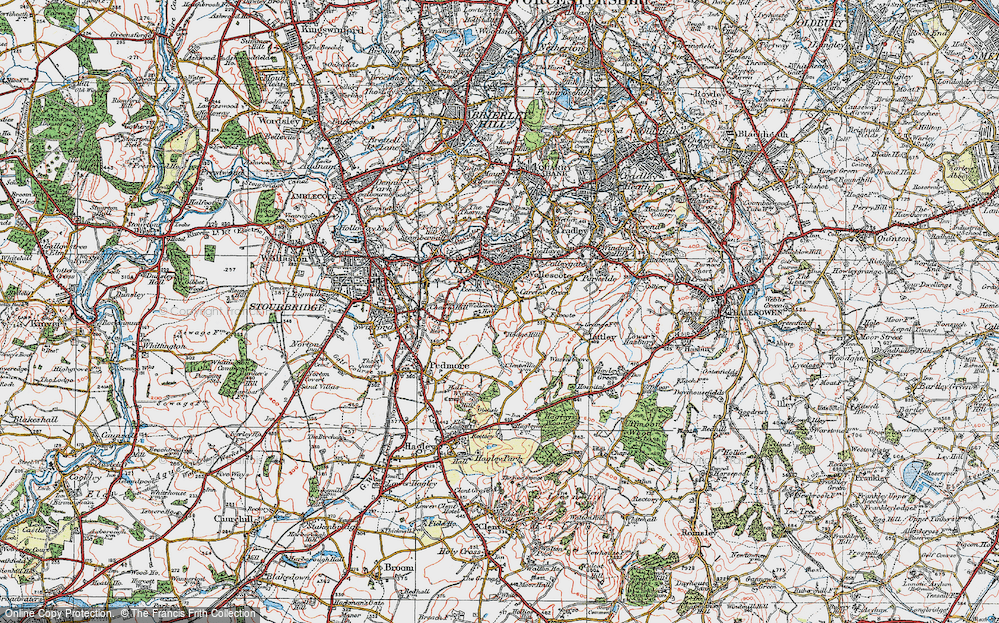Old Map of Wollescote, 1921 in 1921