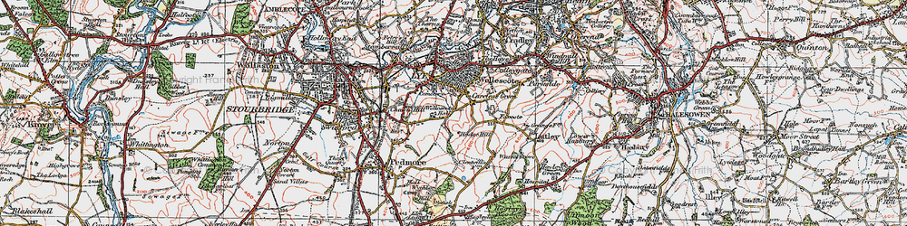 Old map of Wollescote in 1921