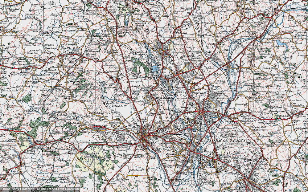 Old Map of Wolstanton, 1921 in 1921
