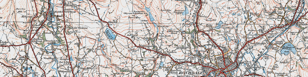 Old map of Wolstenholme in 1924