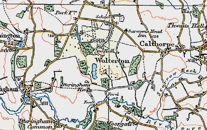 Old map of Wolterton Park in 1922