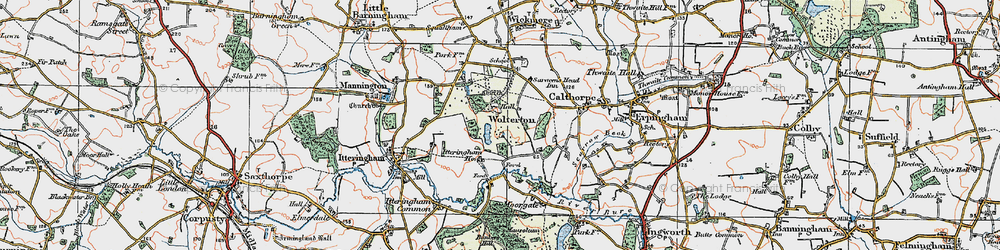 Old map of Wolterton in 1922