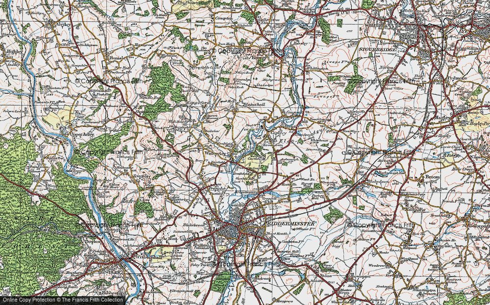 Old Map of Wolverley, 1921 in 1921
