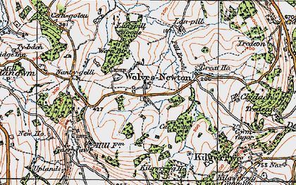 Old map of Wolvesnewton in 1919
