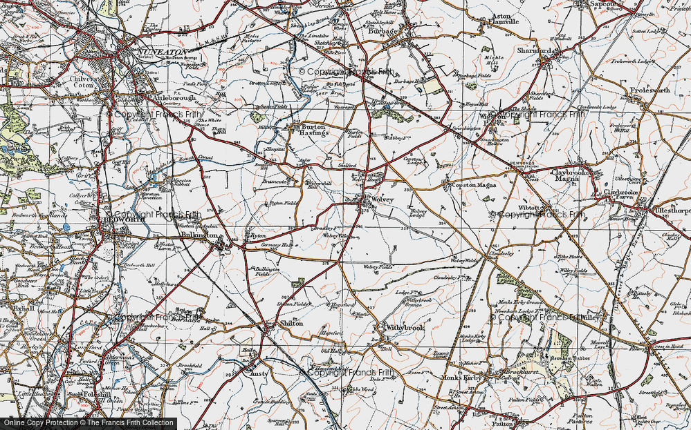 Old Map of Wolvey, 1920 in 1920