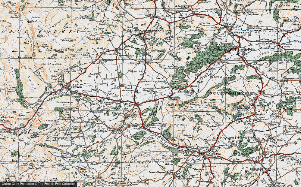 Old Map of Womaston, 1920 in 1920