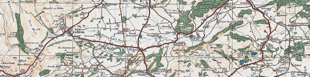 Old map of Womaston in 1920