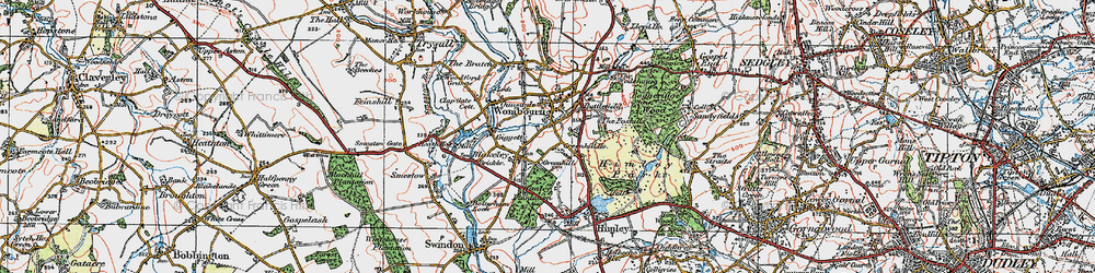Old map of Wombourne in 1921