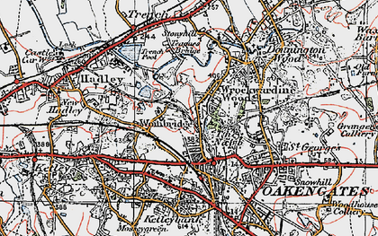 Old map of Wombridge in 1921