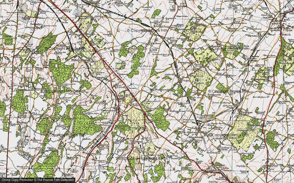 Old Map of Womenswold, 1920 in 1920
