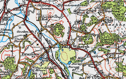 Old map of Wonersh in 1920