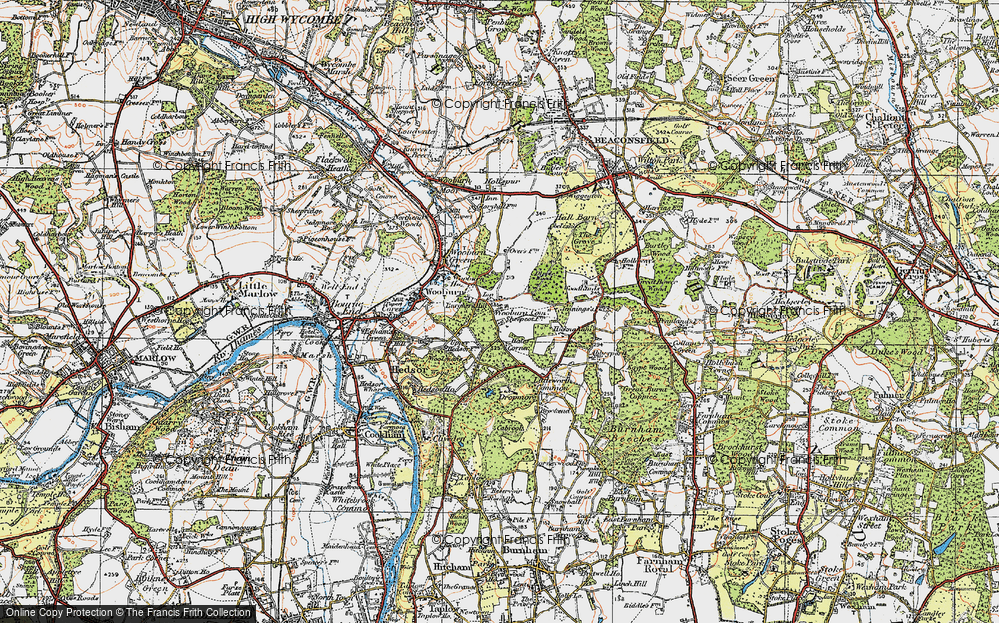 Old Map of Wooburn Common, 1920 in 1920