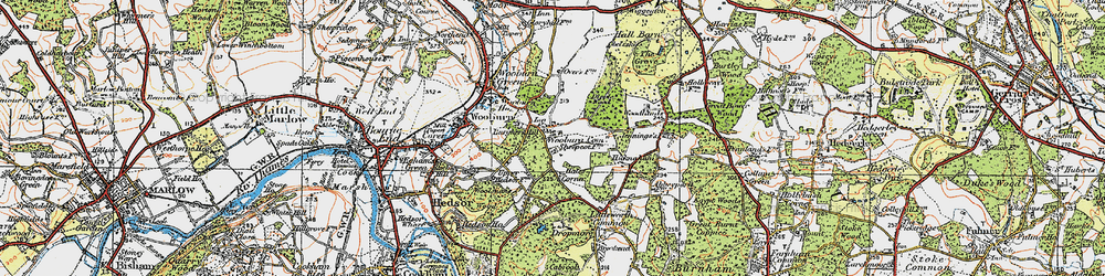 Old map of Wooburn Common in 1920