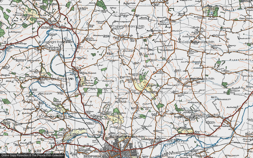Old Map of Wood End, 1919 in 1919