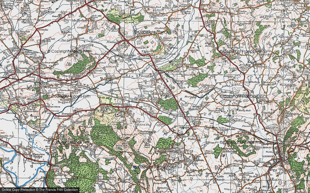 Old Map of Historic Map covering Tuston in 1920