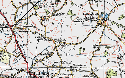 Old map of Wood End in 1920