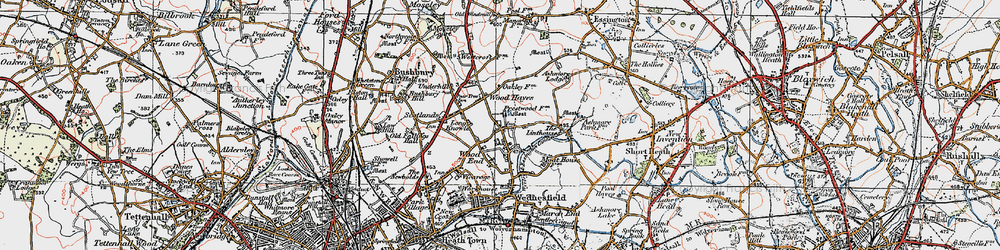 Old map of Wood End in 1921