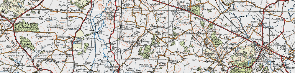 Old map of Wood End in 1921