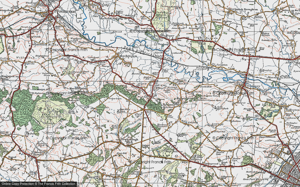 Old Map of Wood Gate, 1921 in 1921