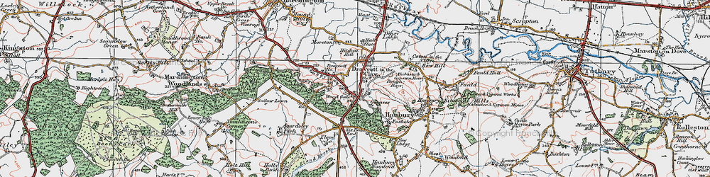 Old map of Wood Gate in 1921