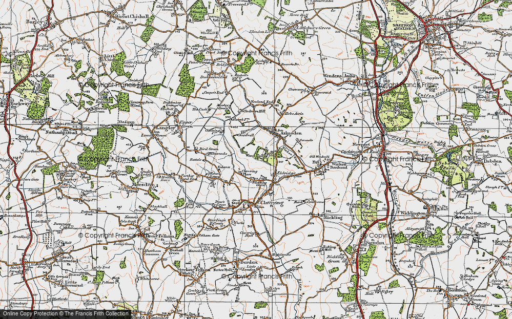 Old Map of Wood Hall, 1919 in 1919