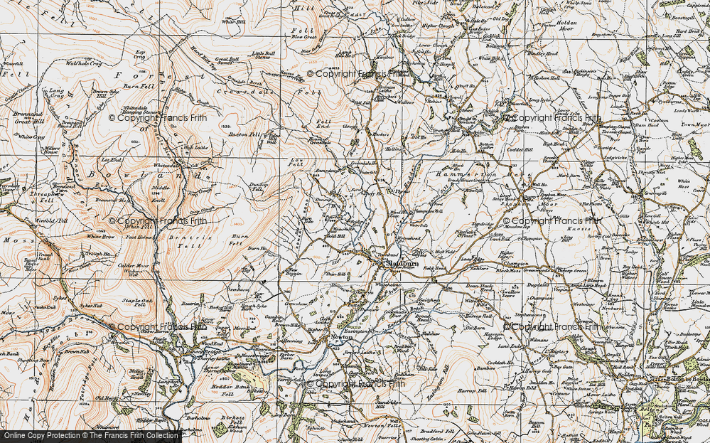 Old Map of Historic Map covering Burn Fell in 1924