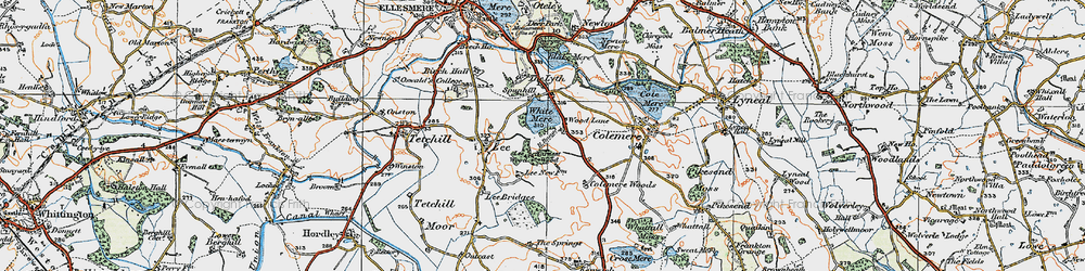 Old map of Wood Lane in 1921