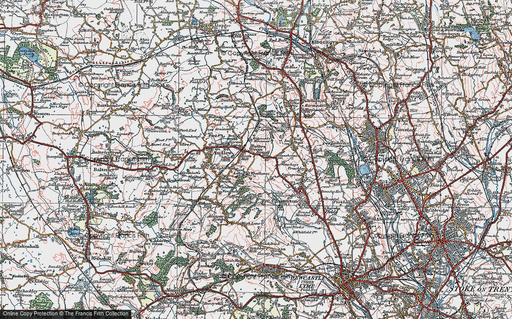 Old Map of Wood Lane, 1921 in 1921