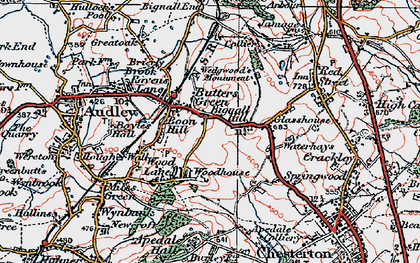Old map of Wood Lane in 1921