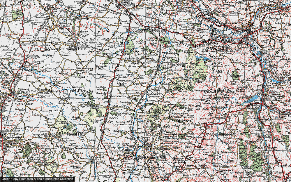 Old Map of Wood Lanes, 1923 in 1923